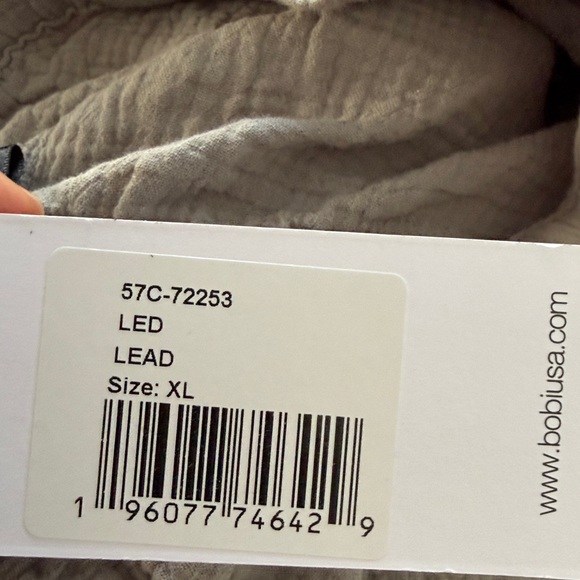 bobi Light Gray High rise Straight Leg Pants Size XL Cotton Gauzy Coverup Beach - Picture 4 of 5